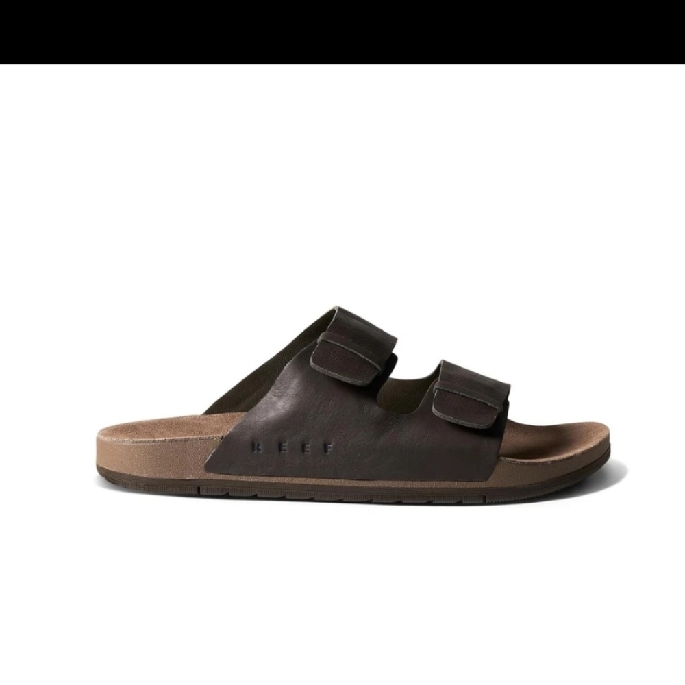 Reef Men's Ojai Two Bar Cushioned Footbed Brown Leather Sandal CJ5525 - Picture 7 of 9